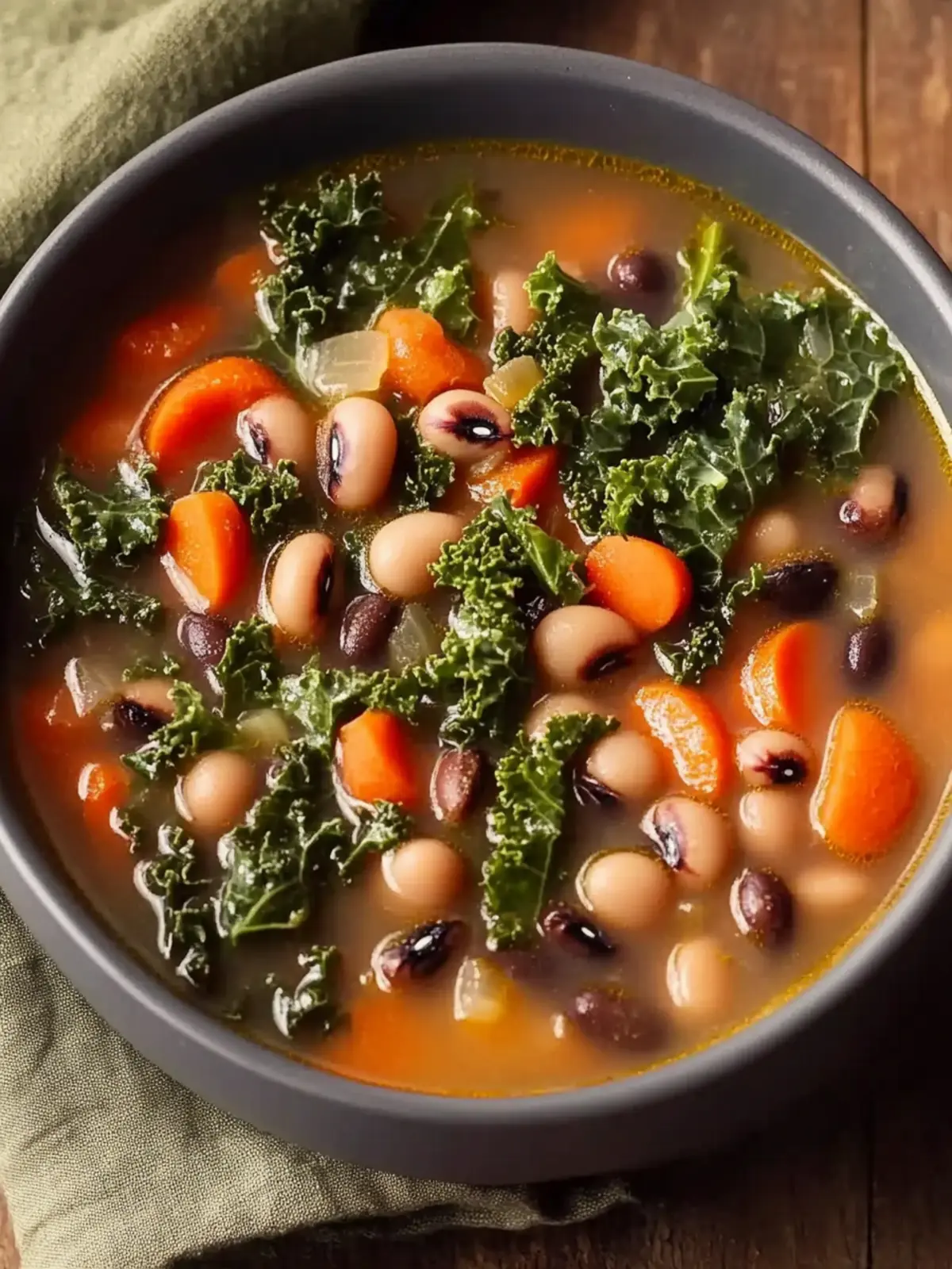 Black Eyed Peas and Kale Soup
