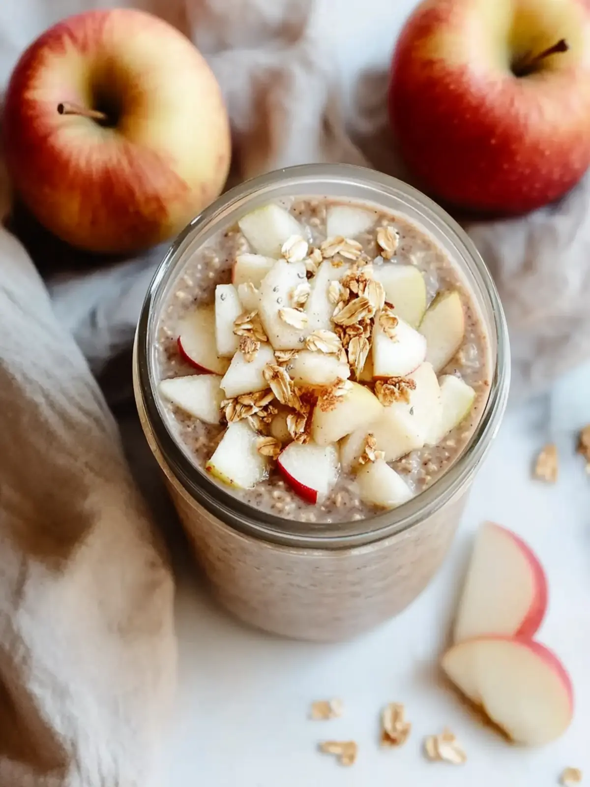 Gluten-Free High Protein Apple Pie Overnight Oats