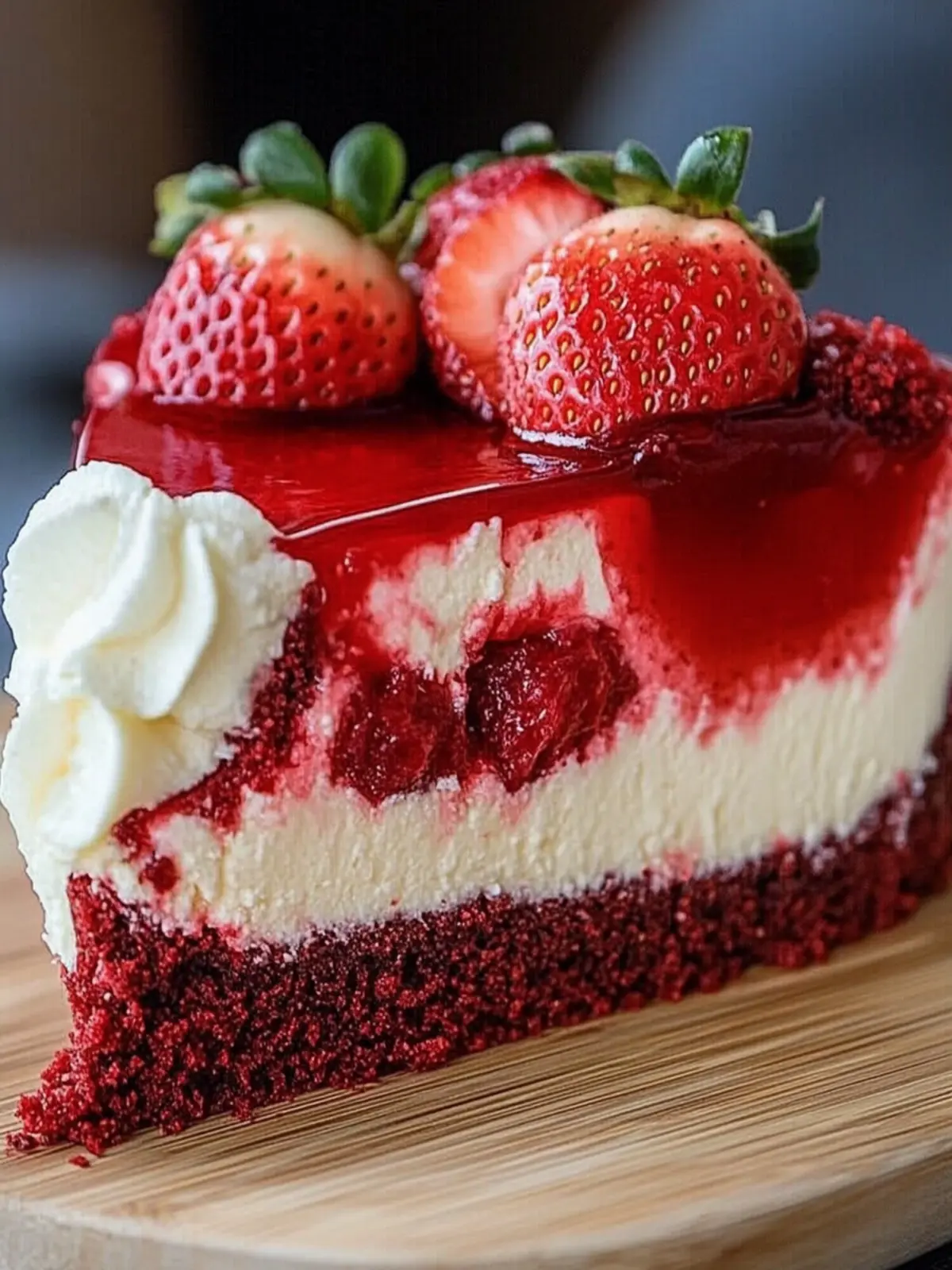 Red Velvet Strawberry Cheesecake