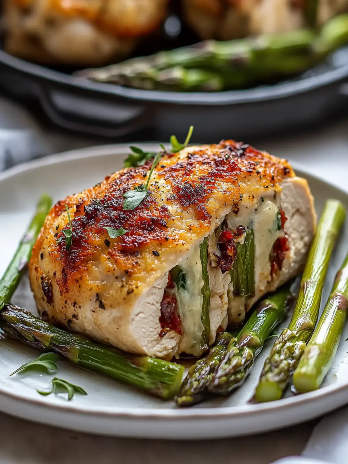 Stuffed Chicken Breast with Asparagus