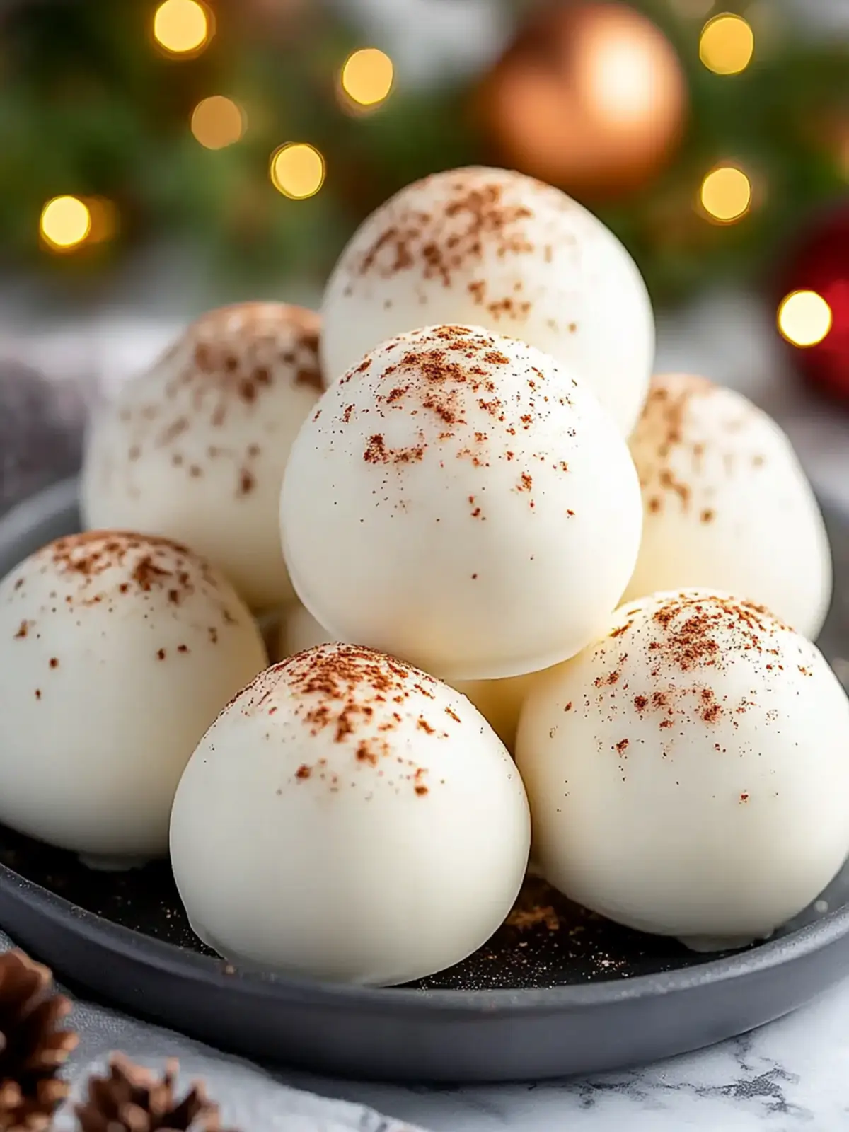Sweet Eggnog Truffles
