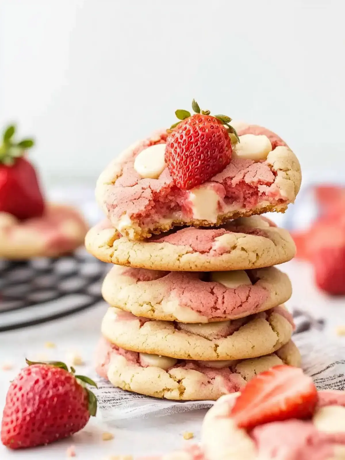 Creamy Strawberry Cheesecake Cookies