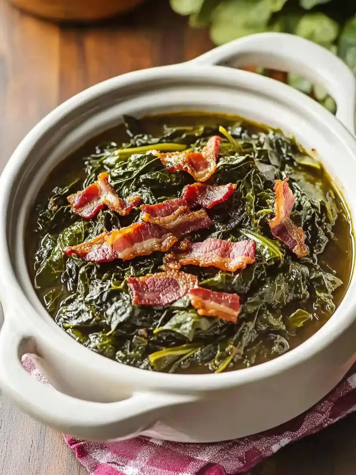 Crock Pot Collard Greens with Bacon
