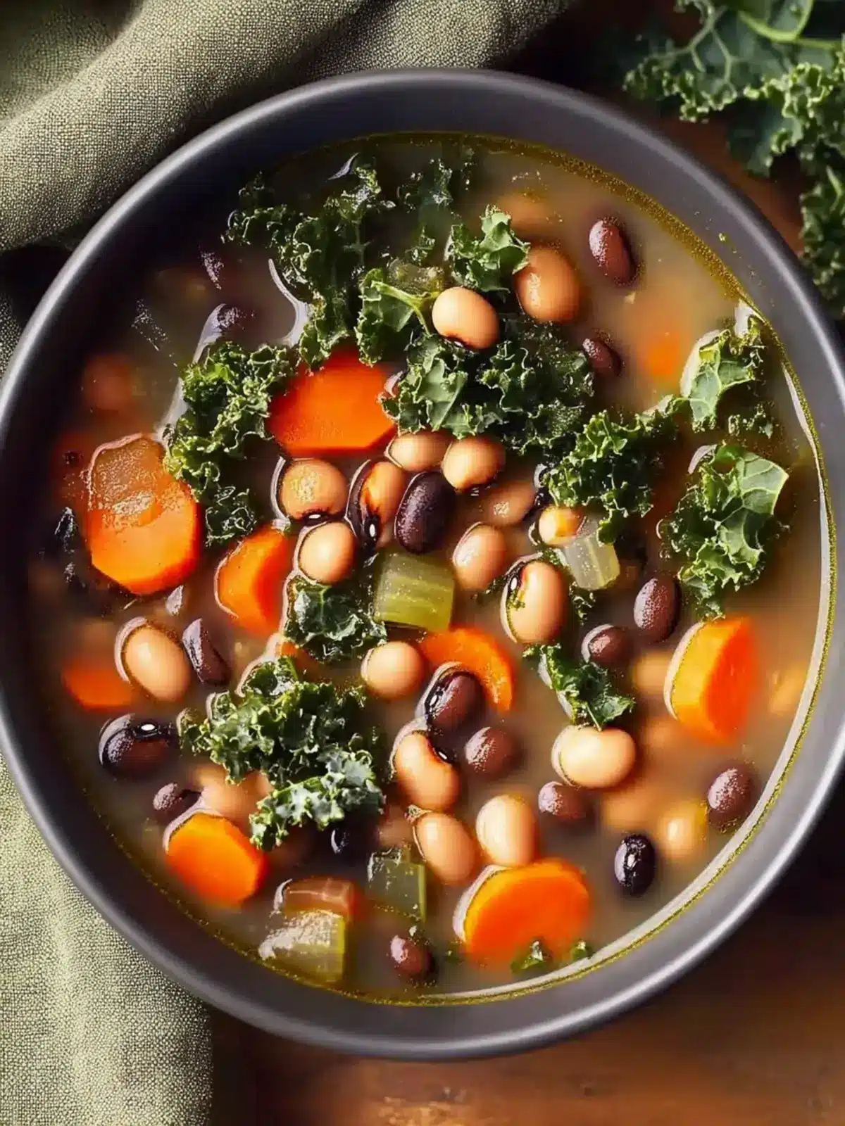 Black Eyed Peas and Kale Soup