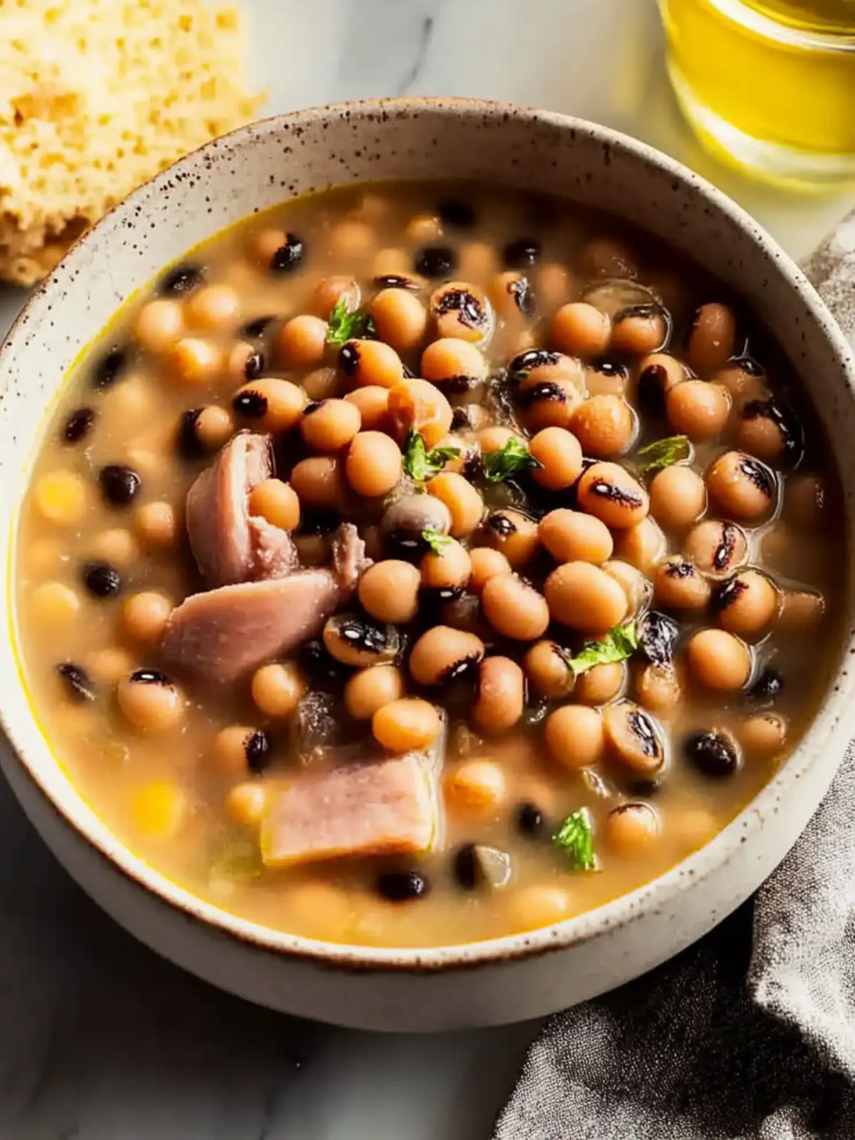 Comforting Quick Crock Pot Black Eyed Peas with Savory Ham