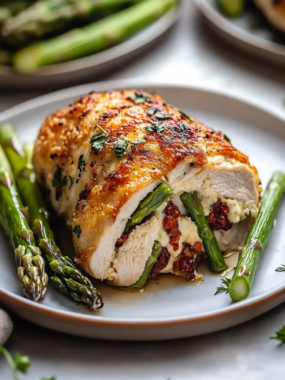 Stuffed Chicken Breast with Asparagus
