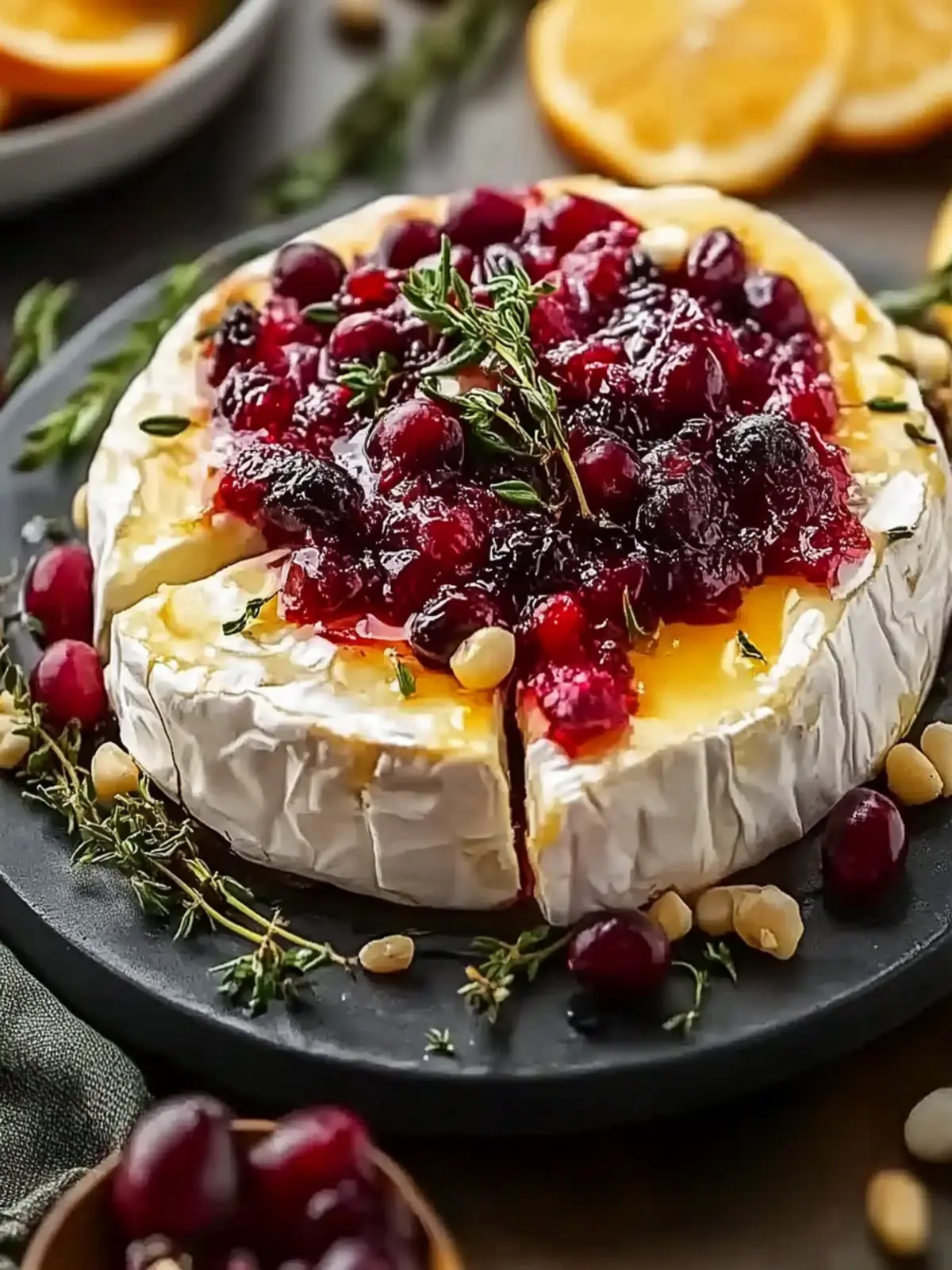 Cranberry Orange Baked Brie