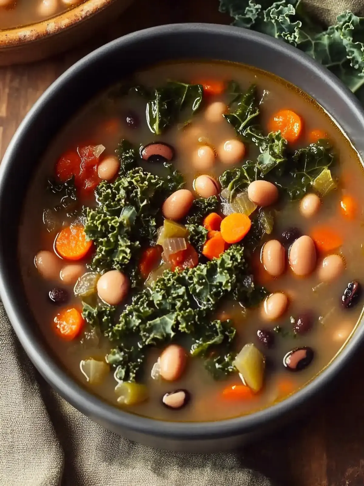 Black Eyed Peas and Kale Soup