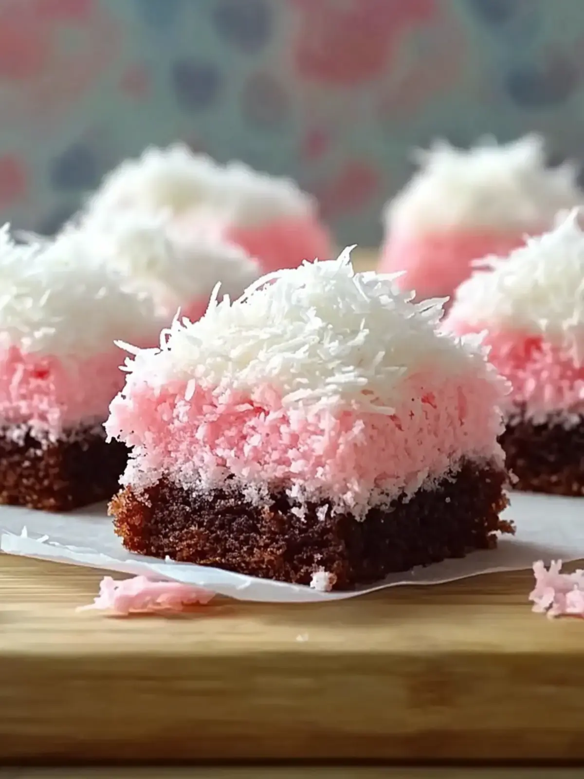 Pink Coconut Snowball Cake Bars