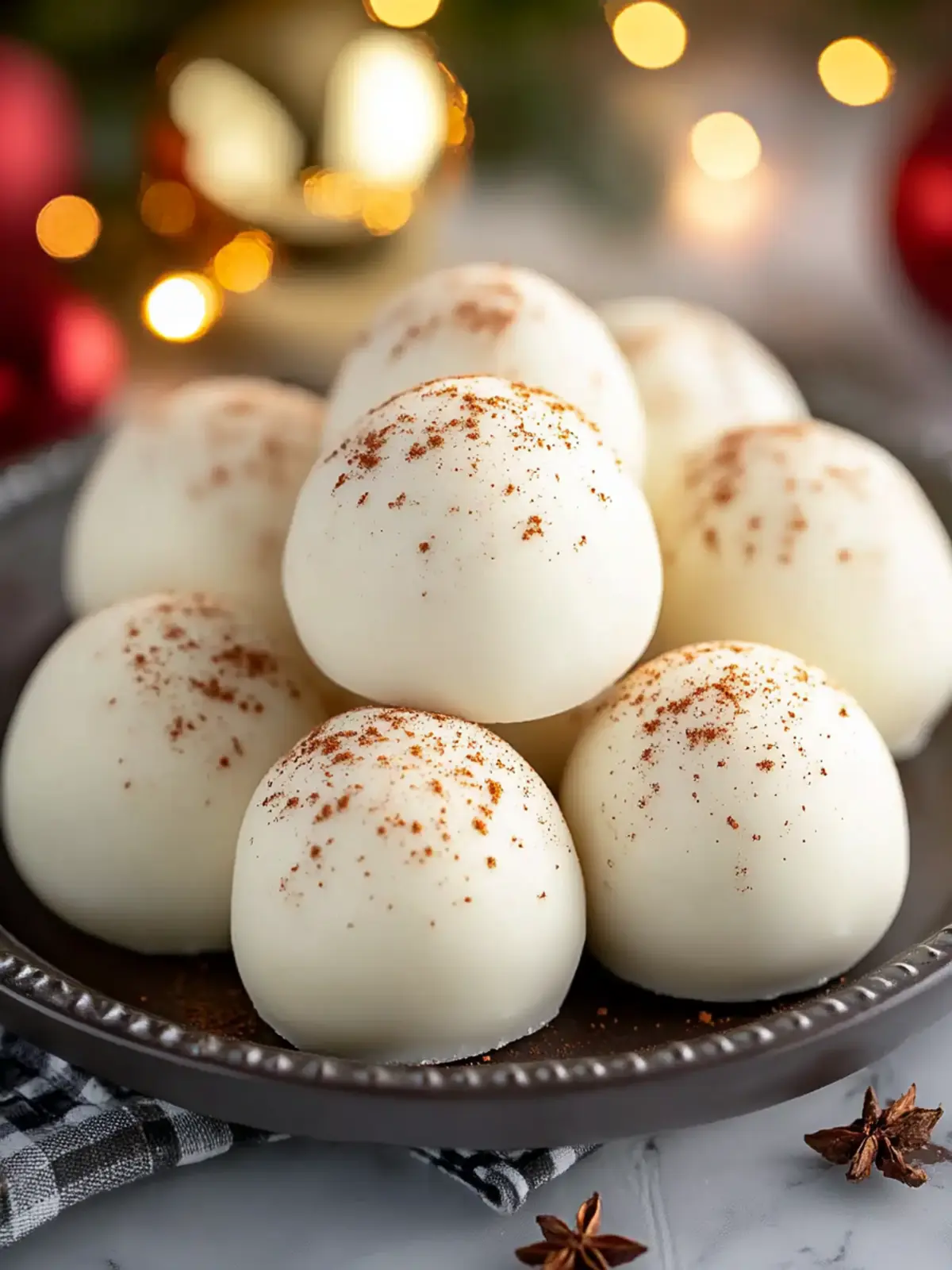 Sweet Eggnog Truffles
