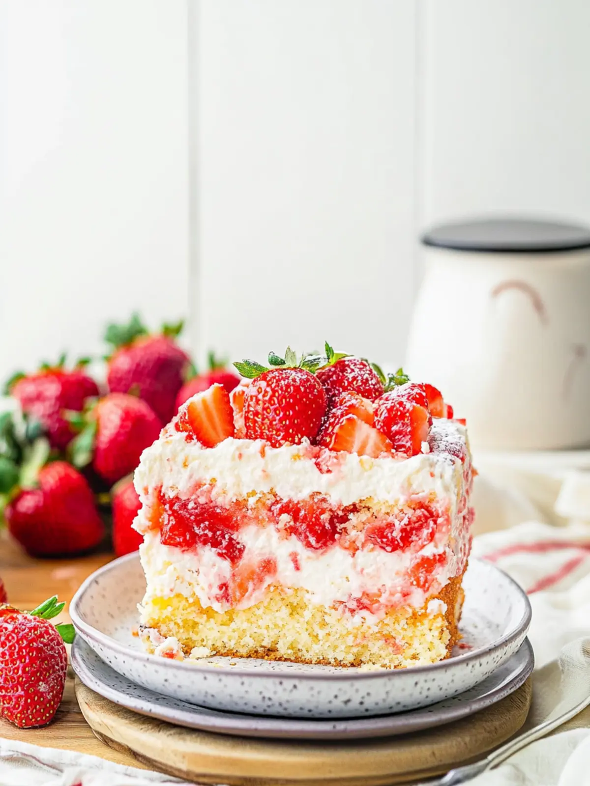Strawberry Earthquake Cake