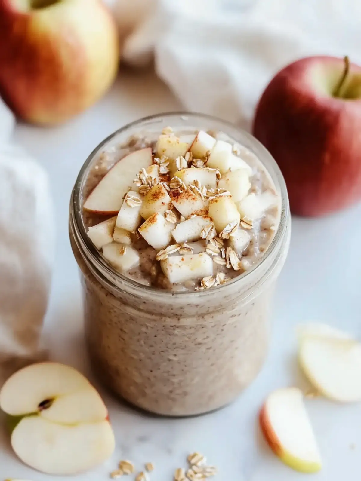 Gluten-Free High Protein Apple Pie Overnight Oats