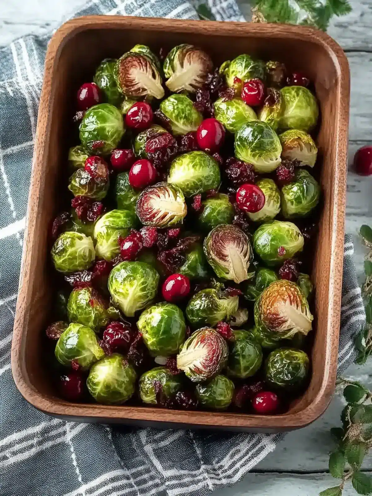 Roasted Brussels Sprouts with Cranberries