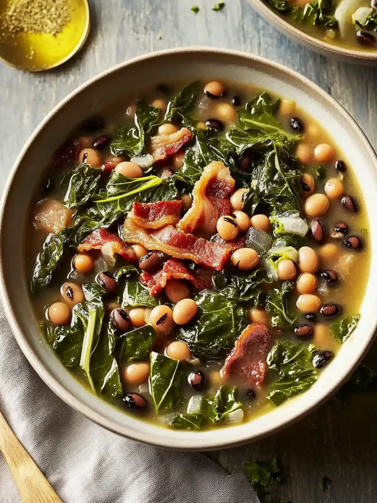 Bacon Black Eyed Peas and Collard Greens: Southern Comfort Bliss