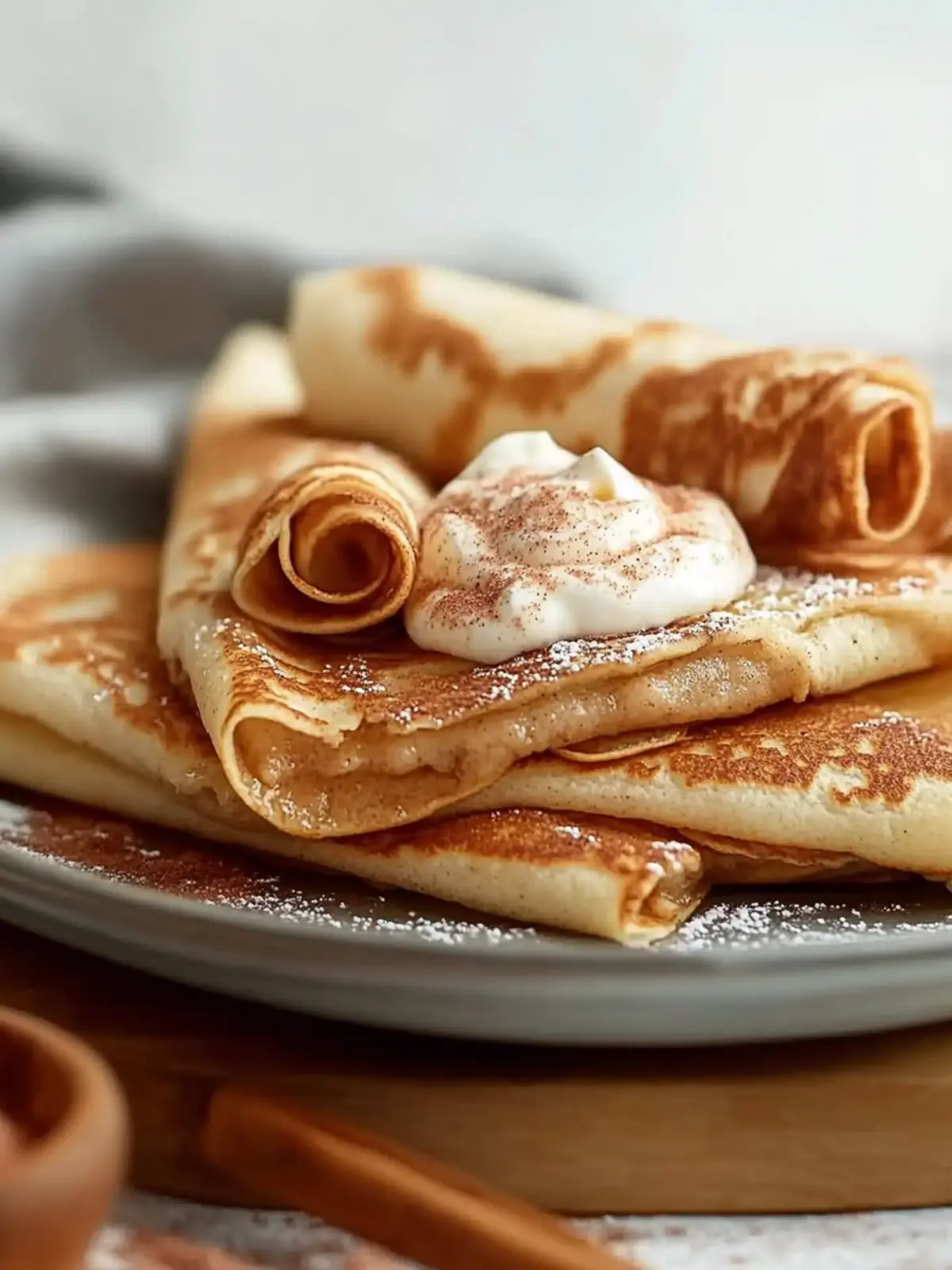 Fluffy High Protein Cinnamon Crepes