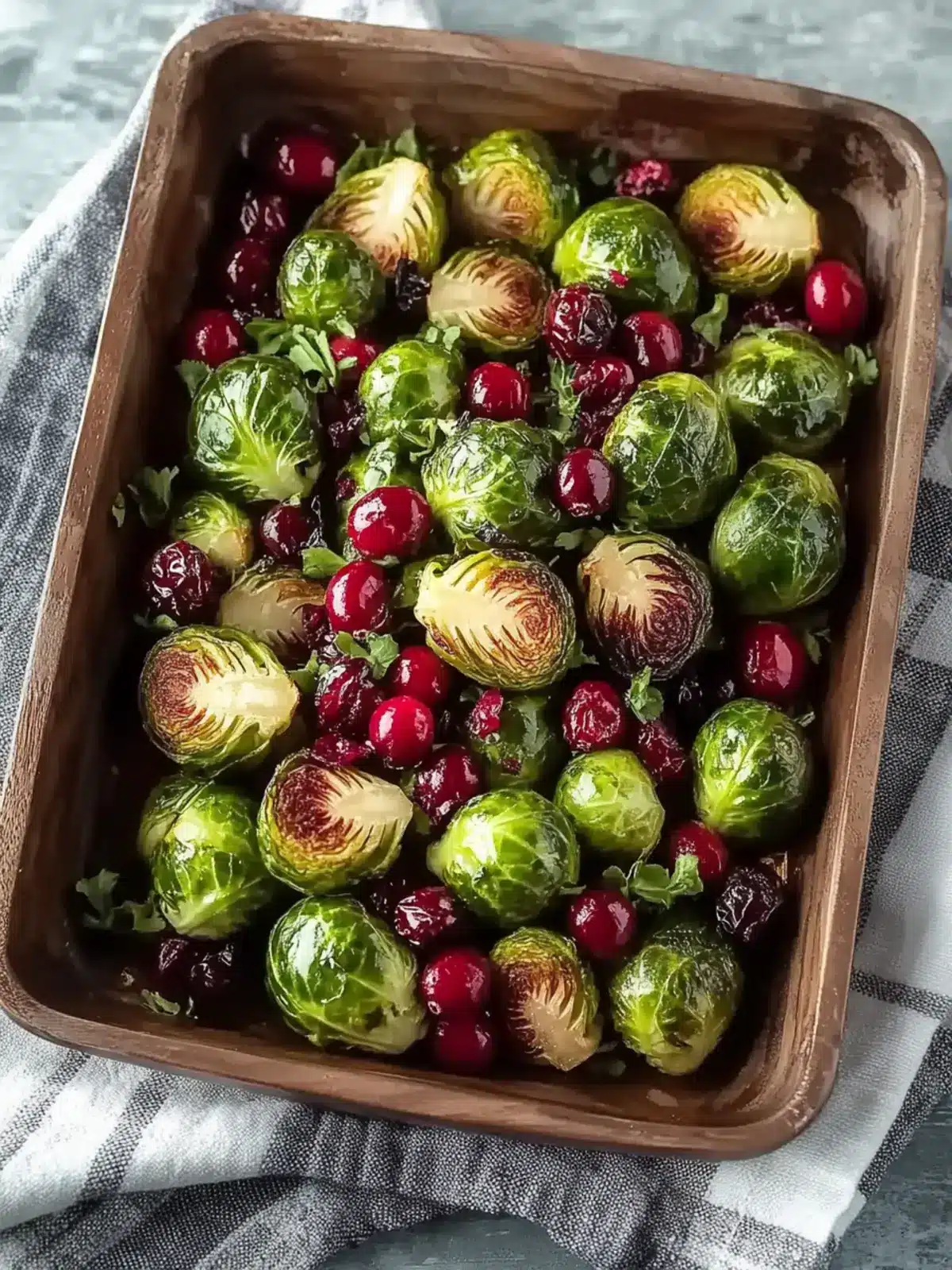Roasted Brussels Sprouts with Cranberries