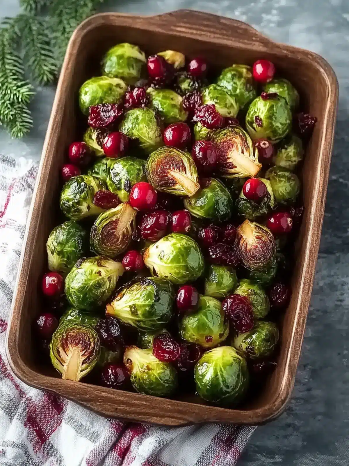 Roasted Brussels Sprouts with Cranberries