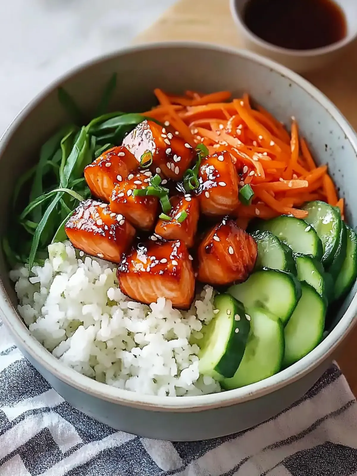 Honey Garlic Salmon Bowl