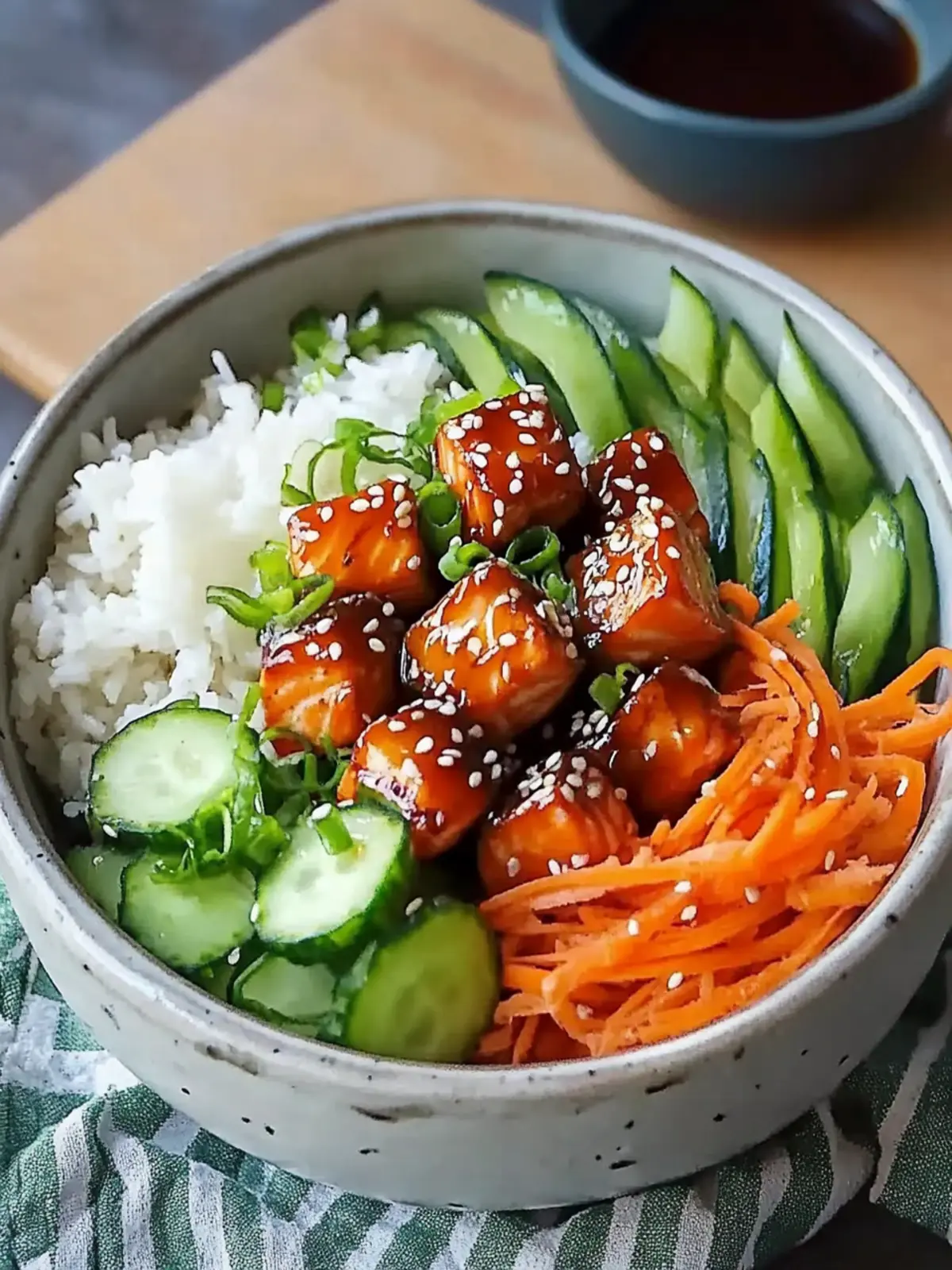 Honey Garlic Salmon Bowl