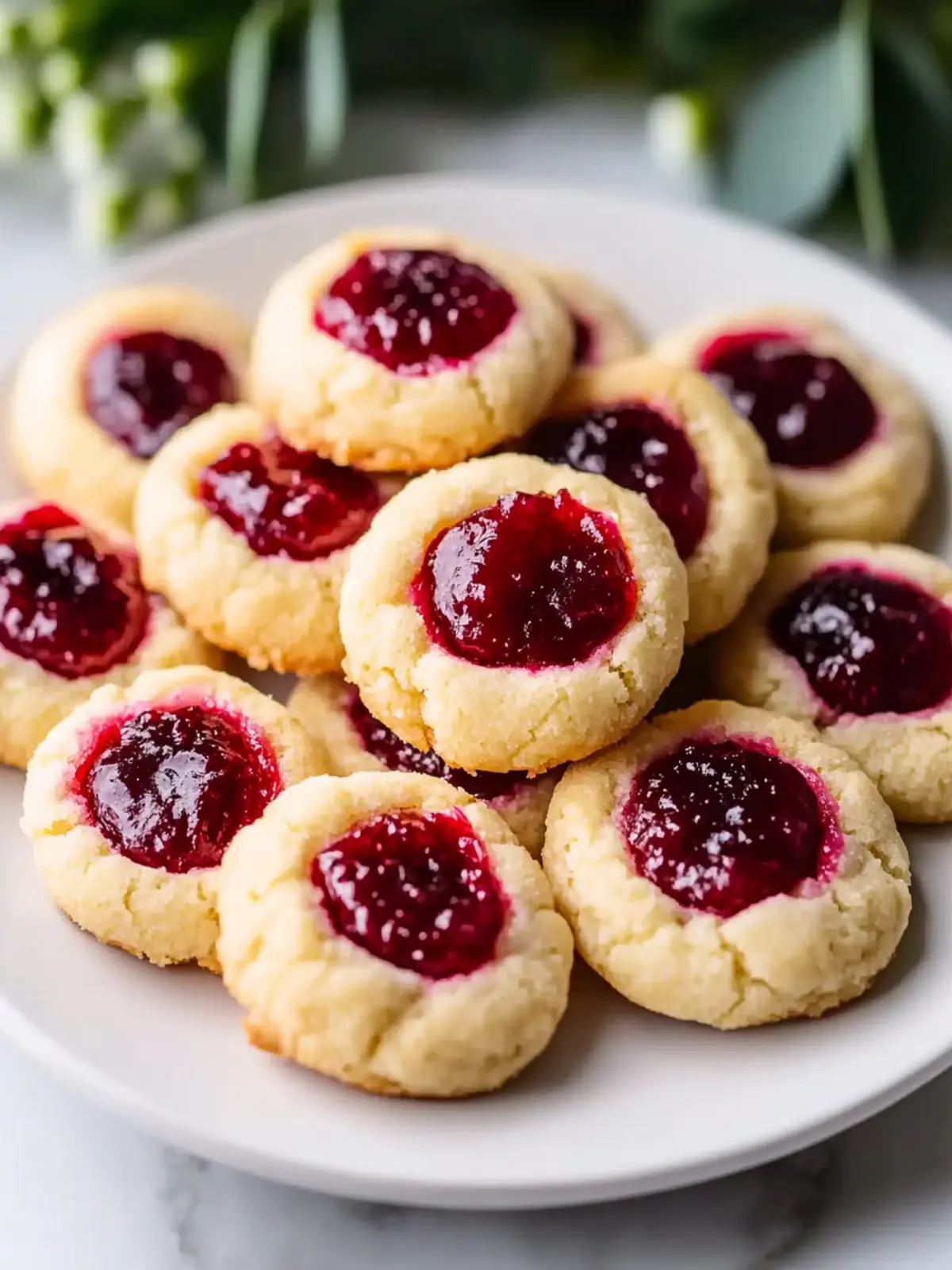 Jammy Cream Cheese Thumbprint Cookies