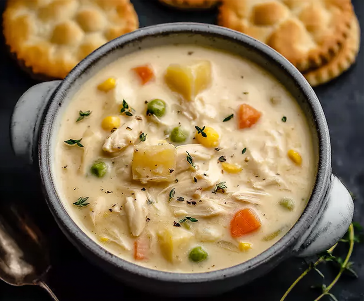 Easy Creamy Chicken Pot Pie Soup