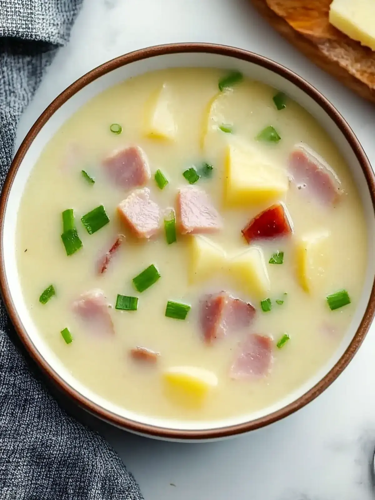 Buttery Spiral Ham and Potato Soup