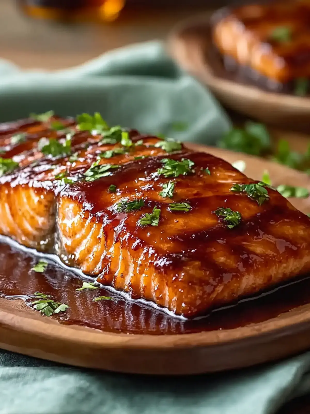 Baked Bourbon Glazed Salmon
