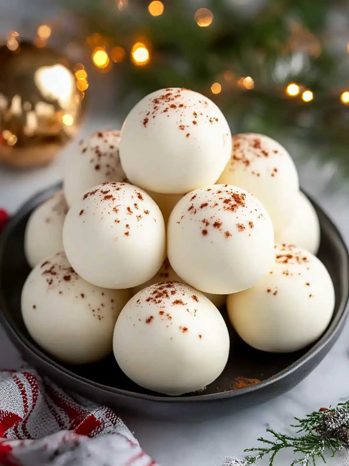Sweet Eggnog Truffles