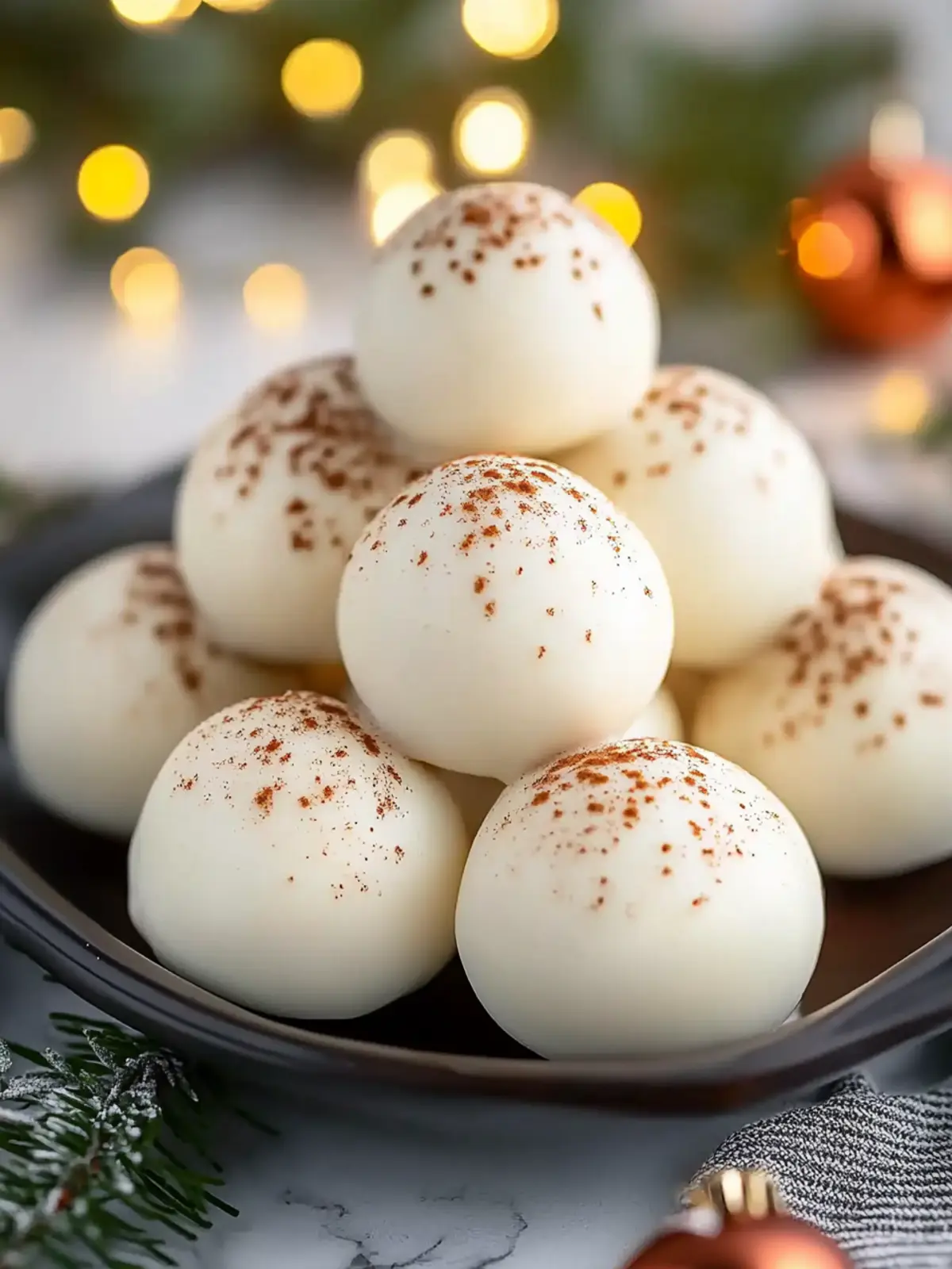 Sweet Eggnog Truffles