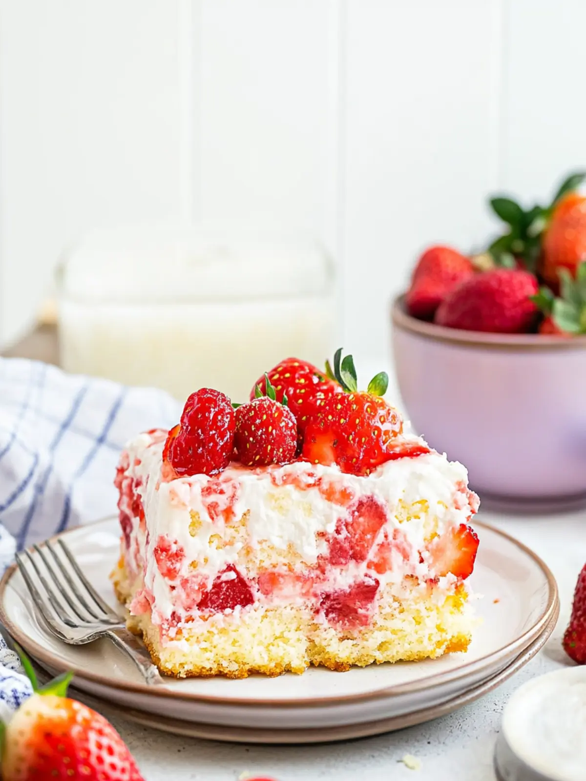 Strawberry Earthquake Cake