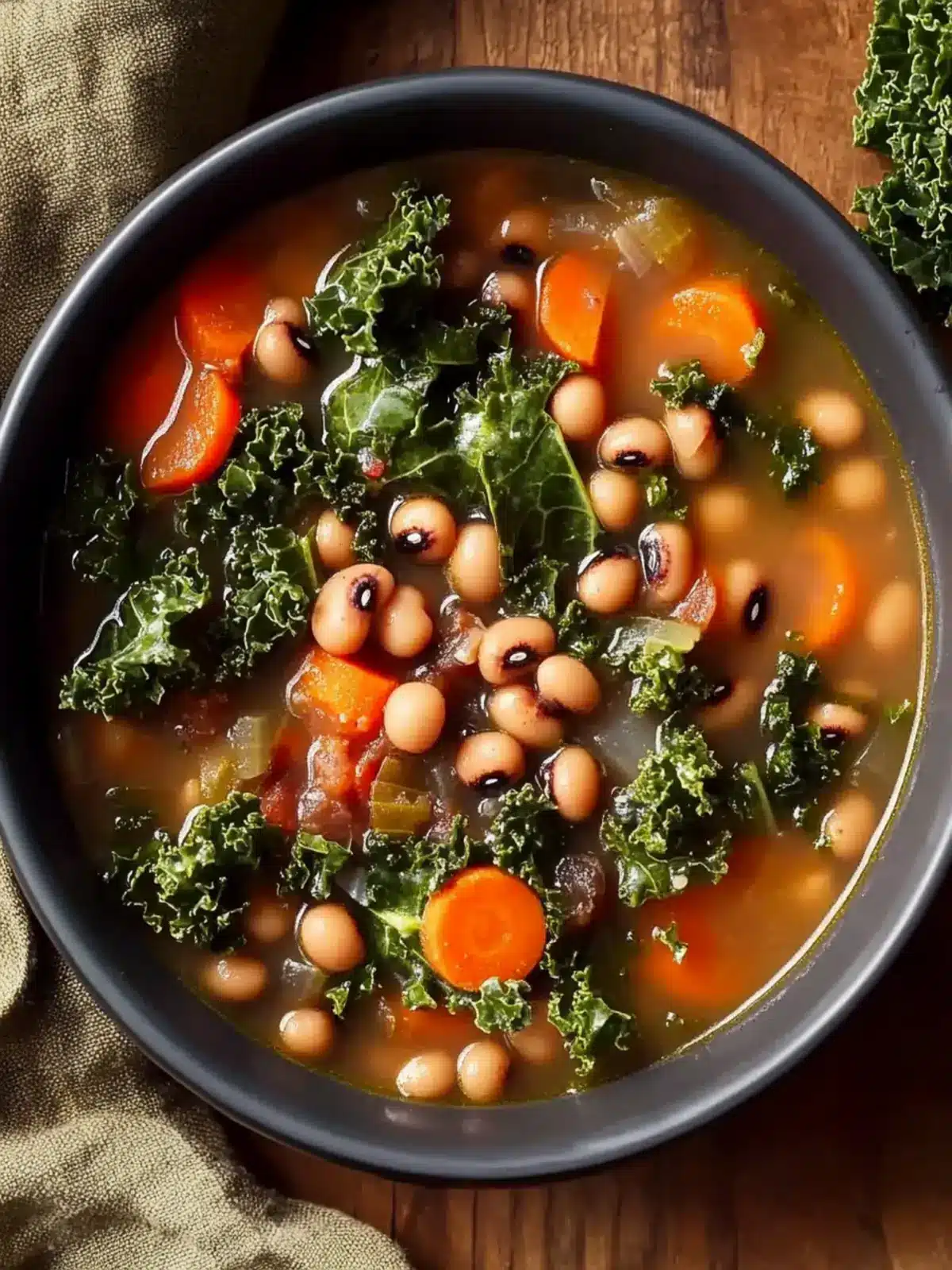 Black Eyed Peas and Kale Soup