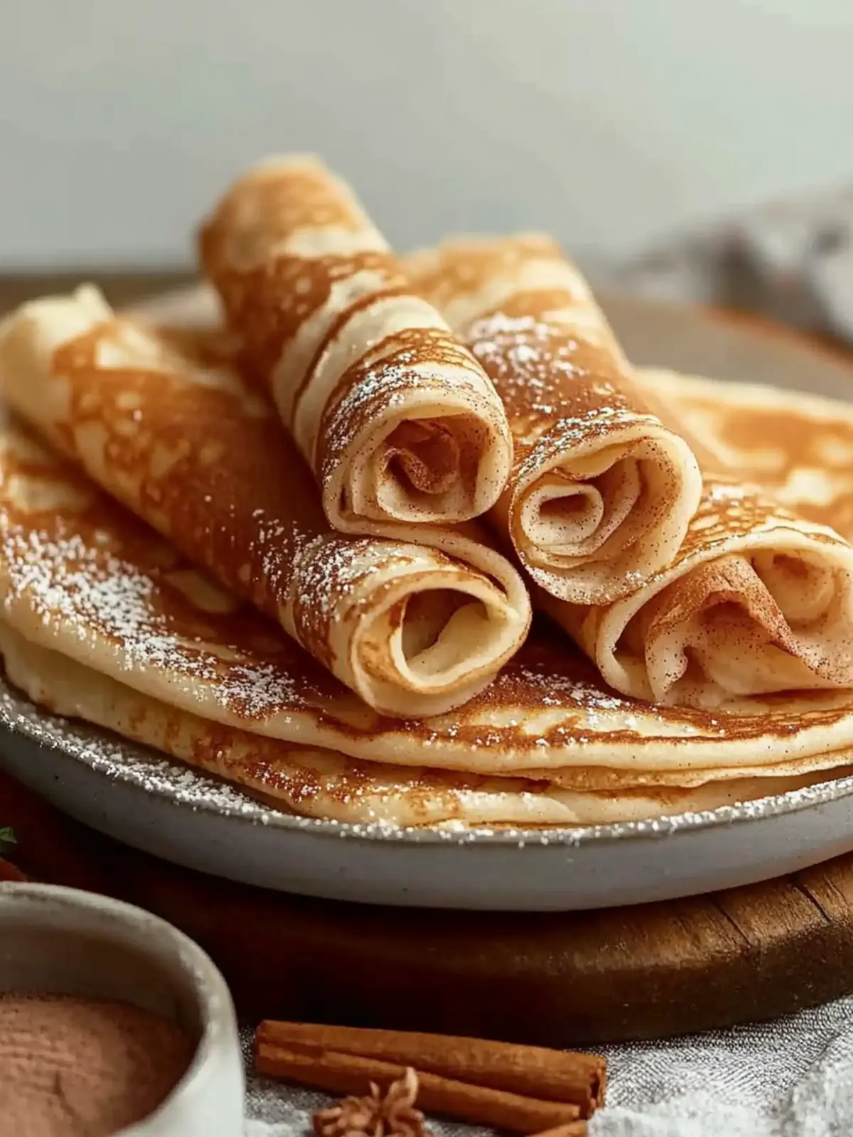 Fluffy High Protein Cinnamon Crepes