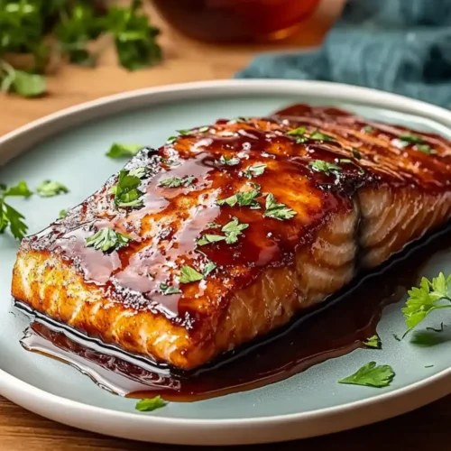 Baked Bourbon Glazed Salmon