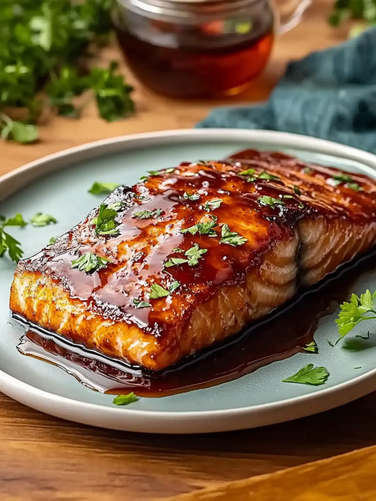 Baked Bourbon Glazed Salmon