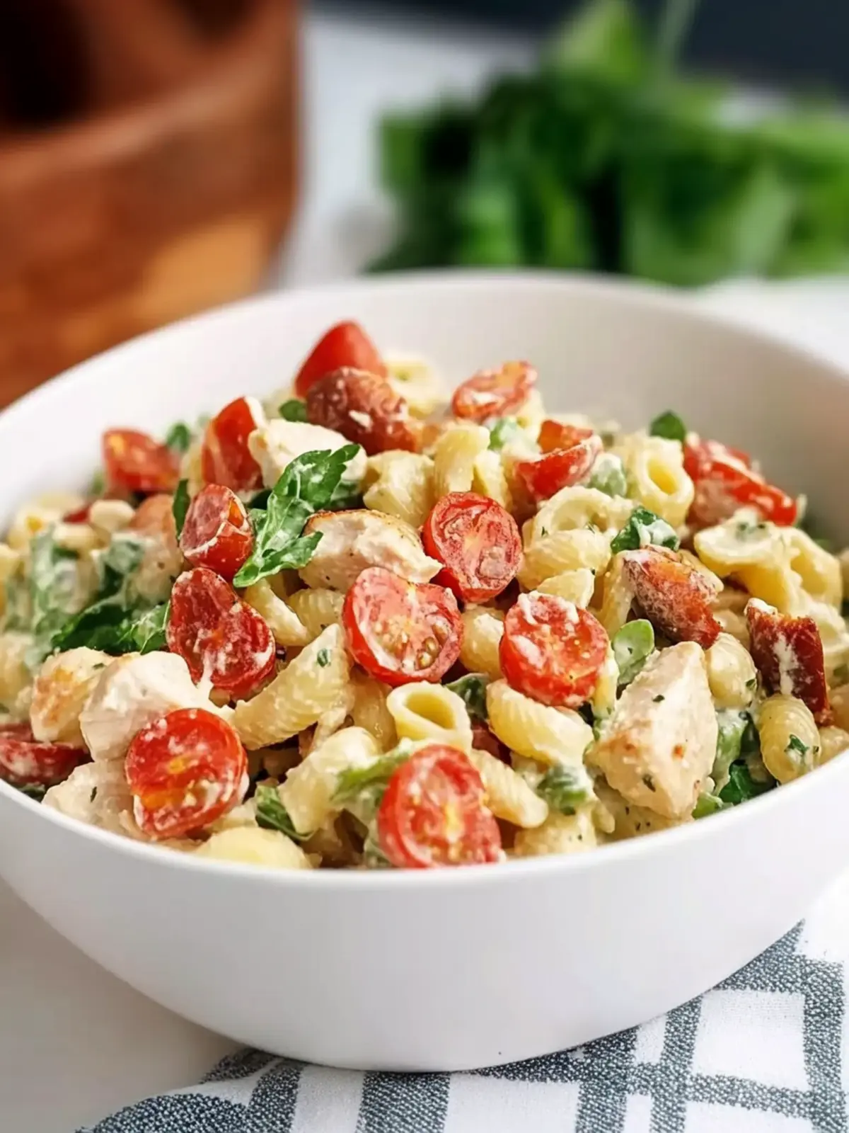 Tasty Chicken Ranch BLT Pasta Salad