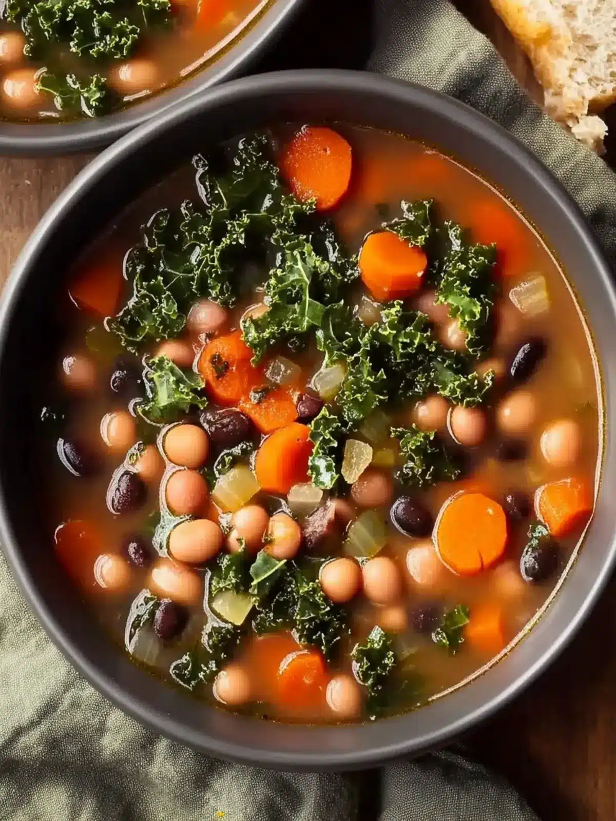 Black Eyed Peas and Kale Soup