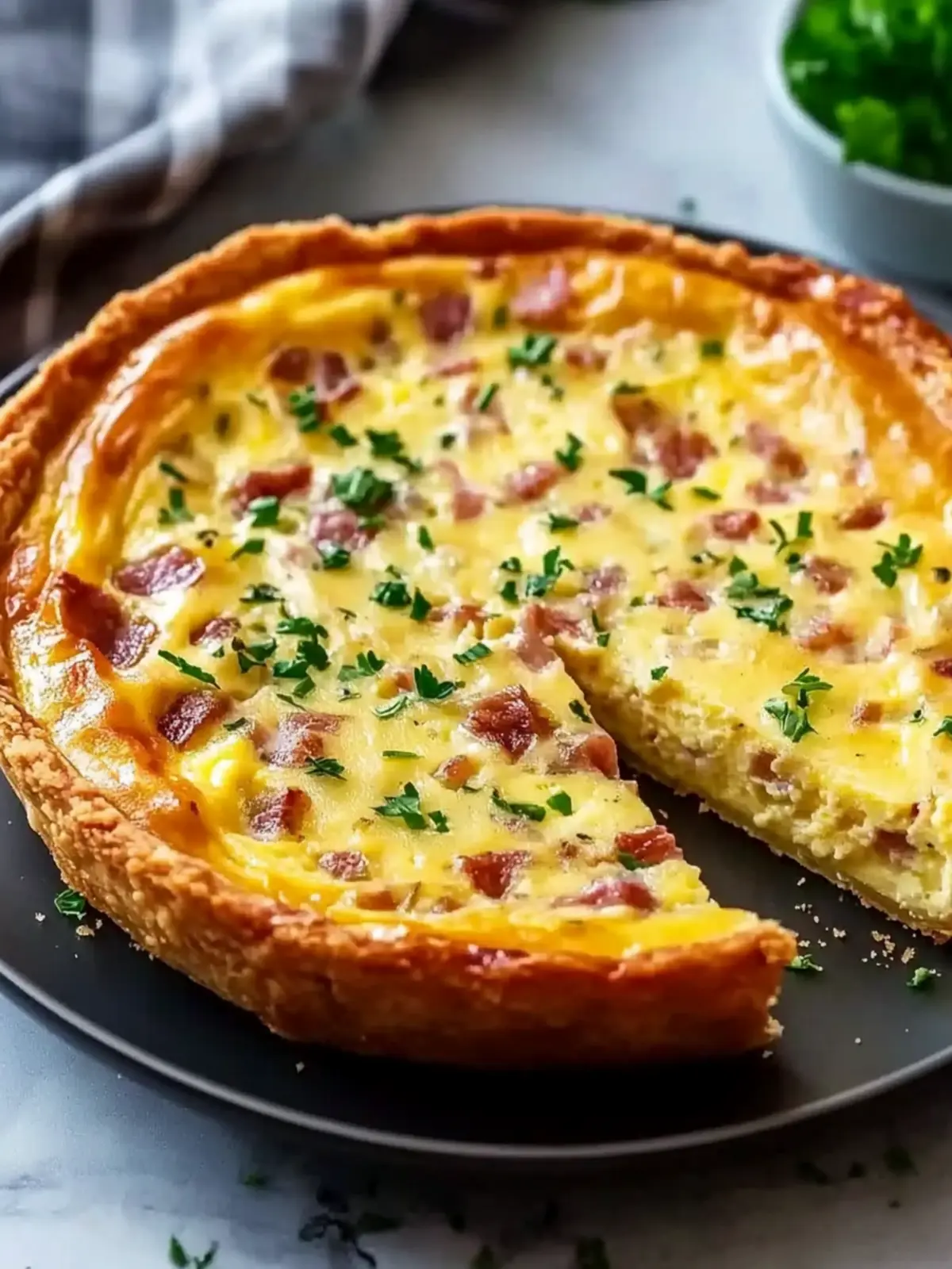 Cheesy Crustless Quiche Lorraine