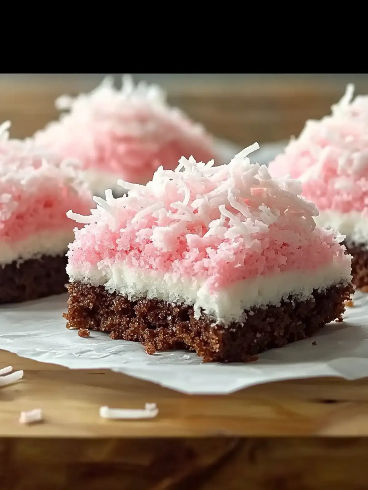 Pink Coconut Snowball Cake Bars