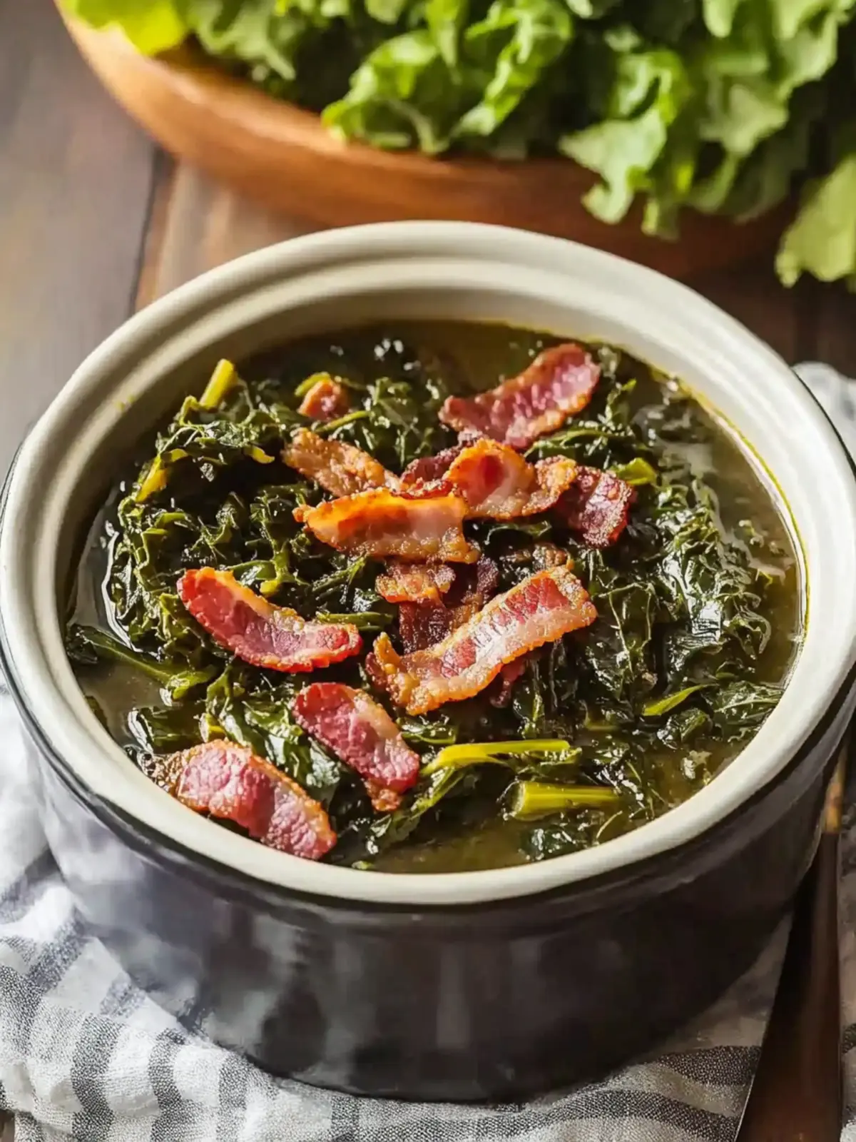Crock Pot Collard Greens with Bacon