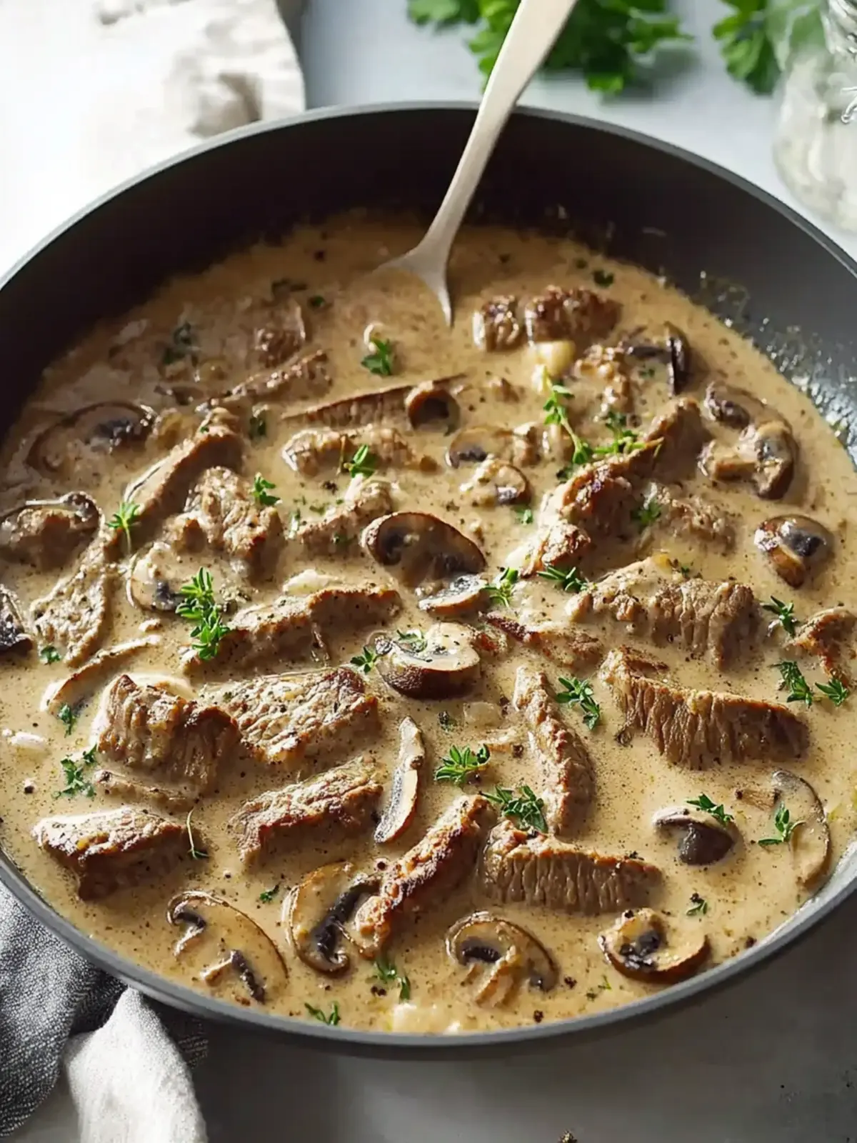 Rich Beef Stroganoff with Cream of Mushroom