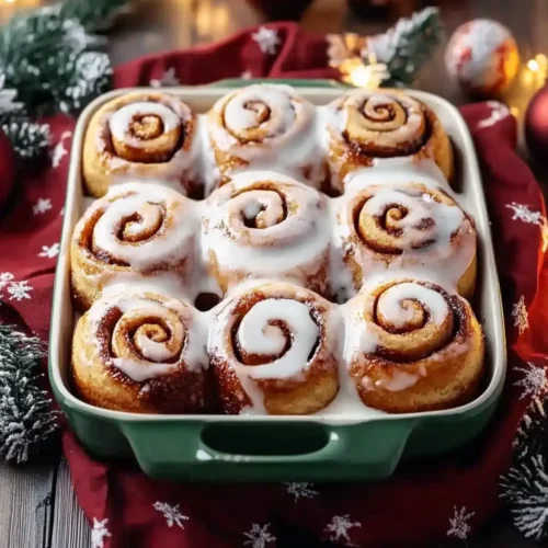 Festive Eggnog Cinnamon Rolls