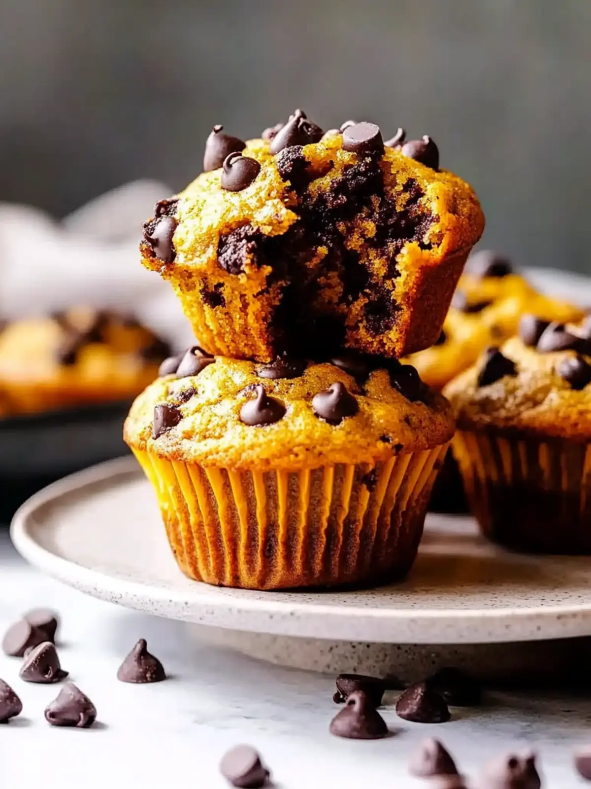 Irresistibly Moist Pumpkin Chocolate Chip Muffins to Savor