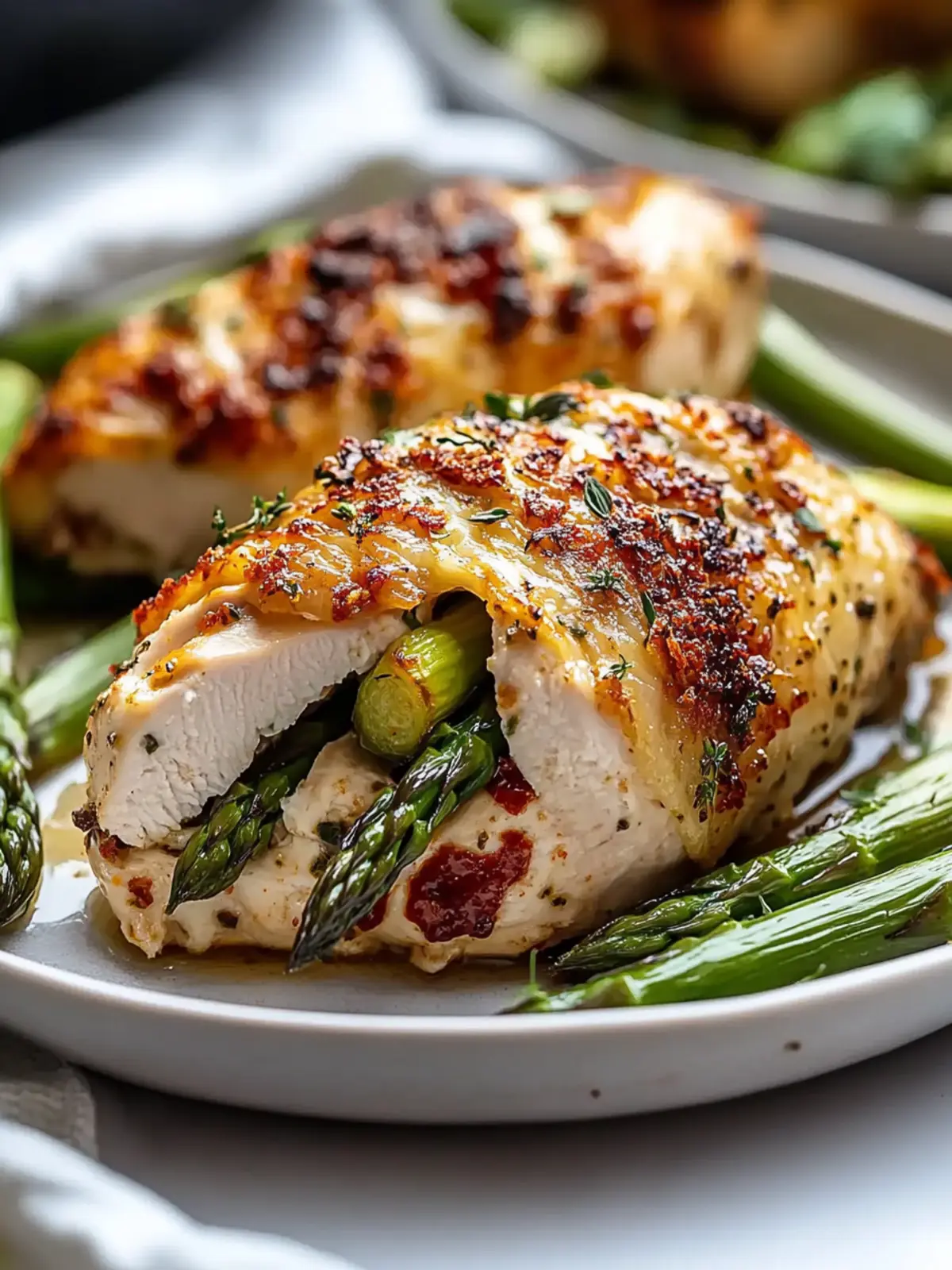 Stuffed Chicken Breast with Asparagus