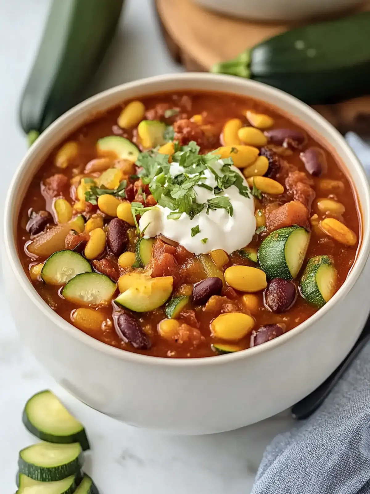 Chunky Crockpot Zucchini Chili