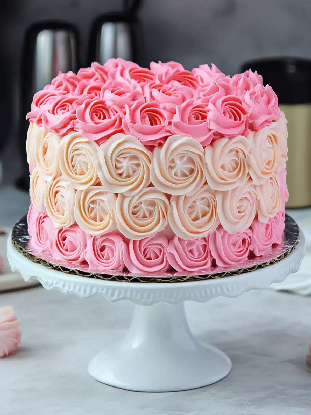 Ombre Pink Rose Cake