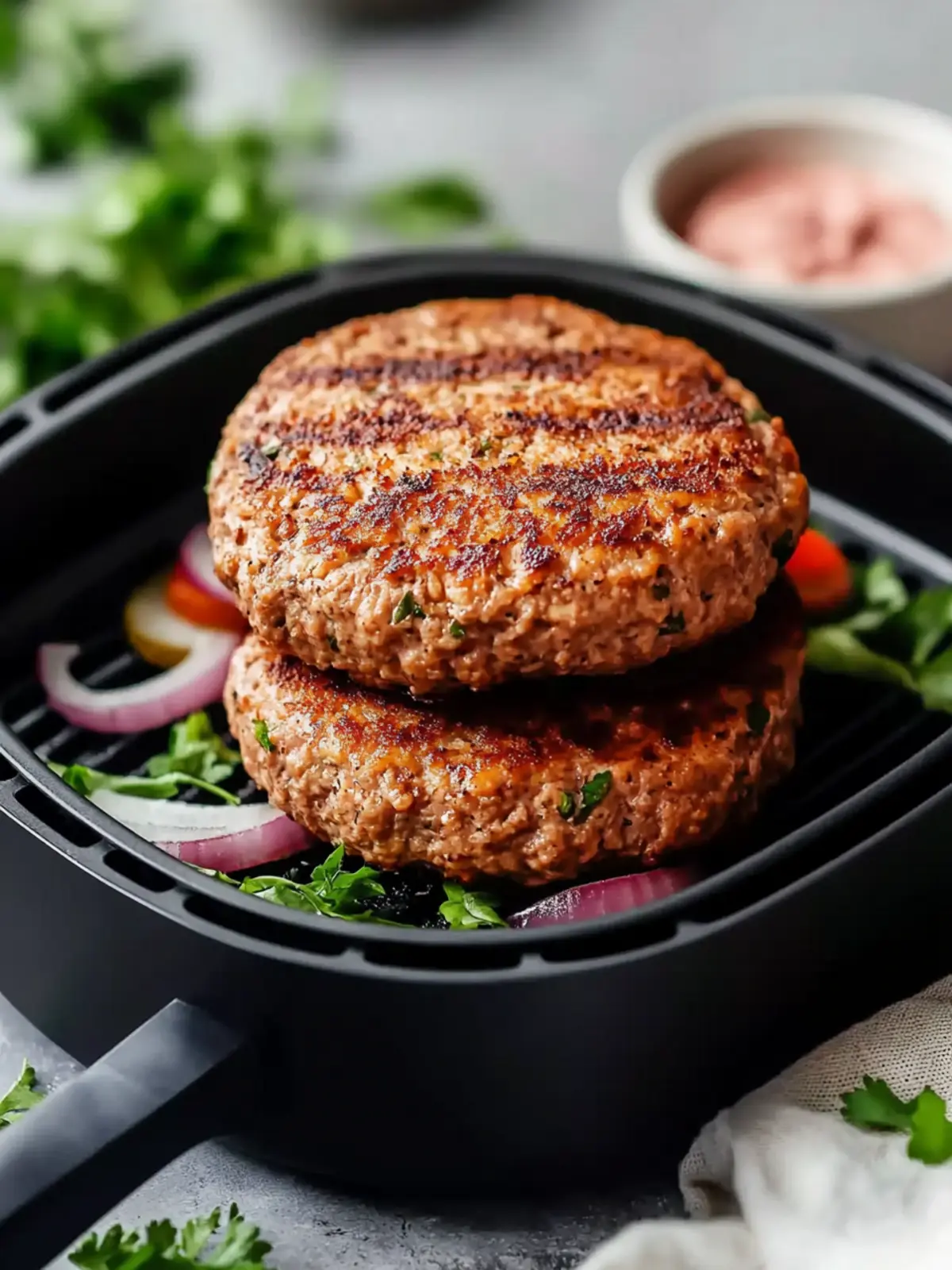 20-Minute Air Fryer Ground Turkey Burgers