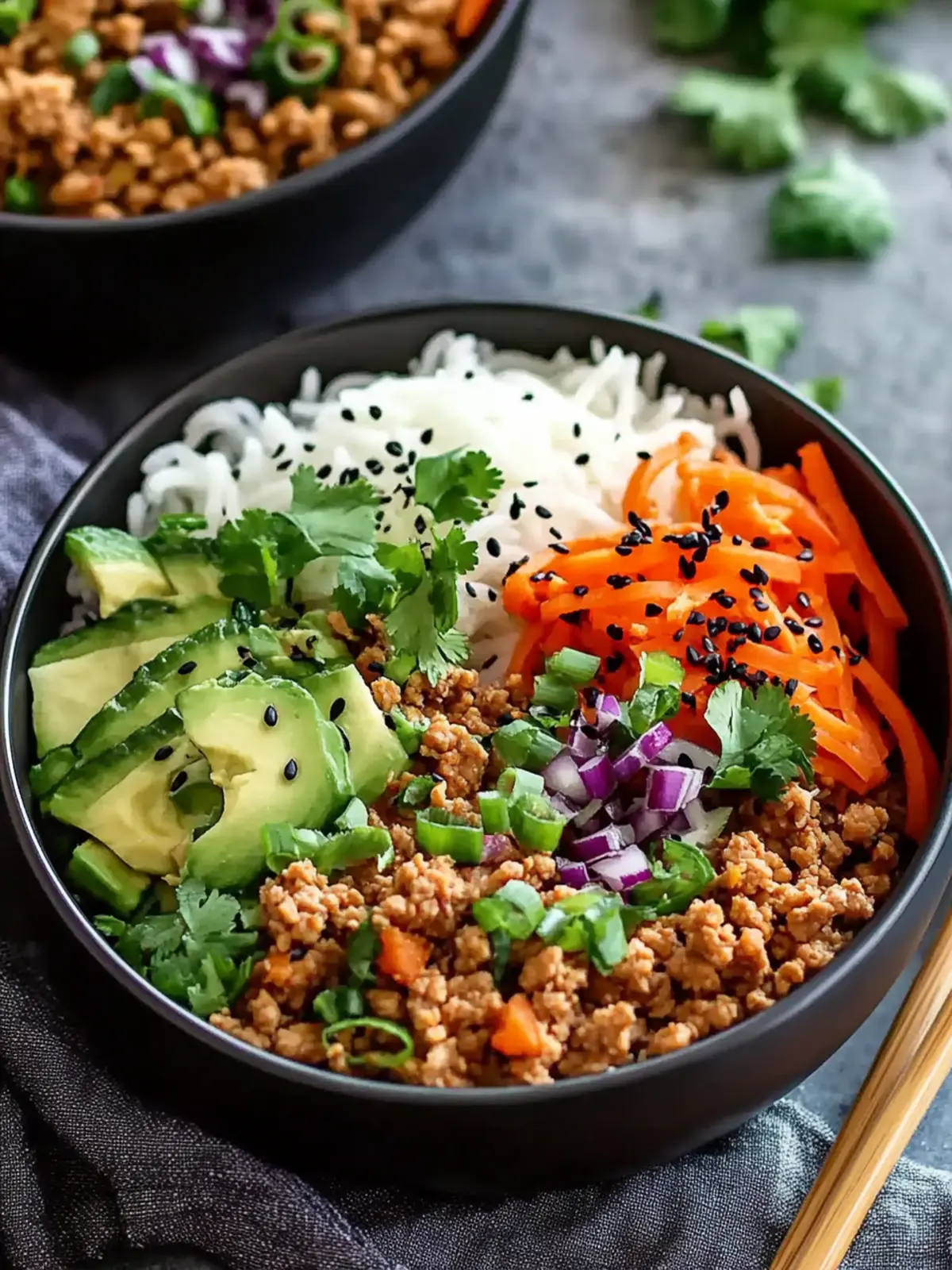 Asian Ground Turkey Bowls