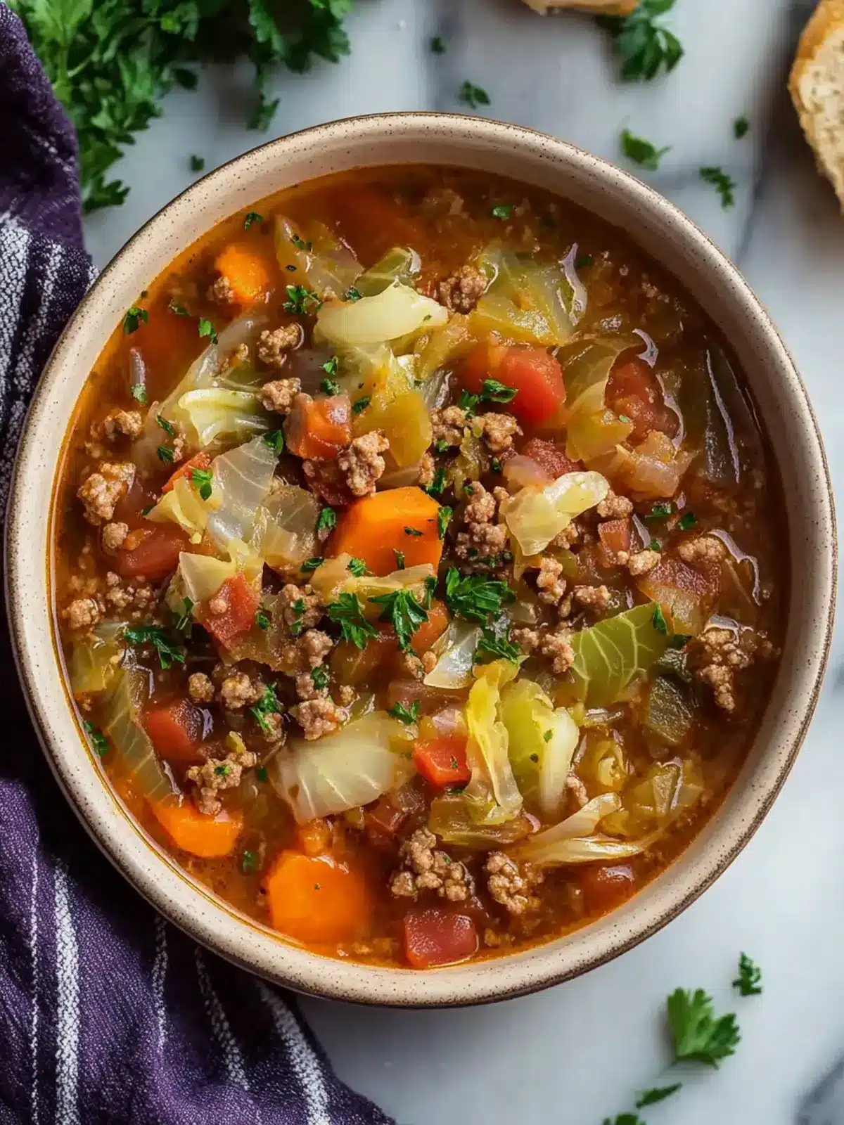 One-Pot Ground Beef and Cabbage Soup
