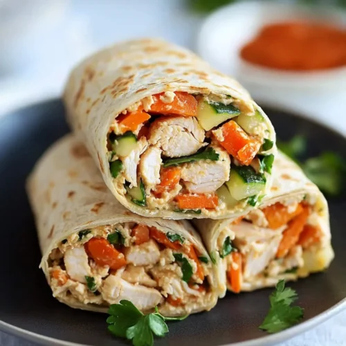 Quick and Healthy Chicken & Hummus Veggie Wraps