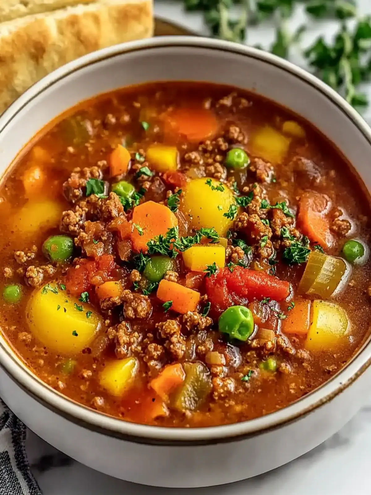 Crockpot Ground Beef Soup